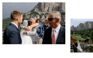Emotions at a Wedding at Kolfuschgerhof Colfosco Val Badia at the foot of Sassonger, Dolomites. Love surrounded by Alpine magic. Romantische, elegante, exklusive Hochzeit in den Dolomiten Berghutte