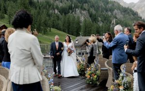 Wedding at Kolfuschgerhof Colfosco Val Badia at the foot of Sassonger, Dolomites. Love surrounded by Alpine magic