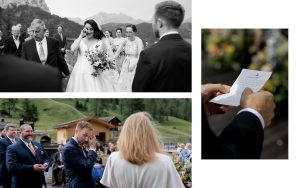 Emotions at a Wedding at Kolfuschgerhof Colfosco Val Badia at the foot of Sassonger, Dolomites. Love surrounded by Alpine magic